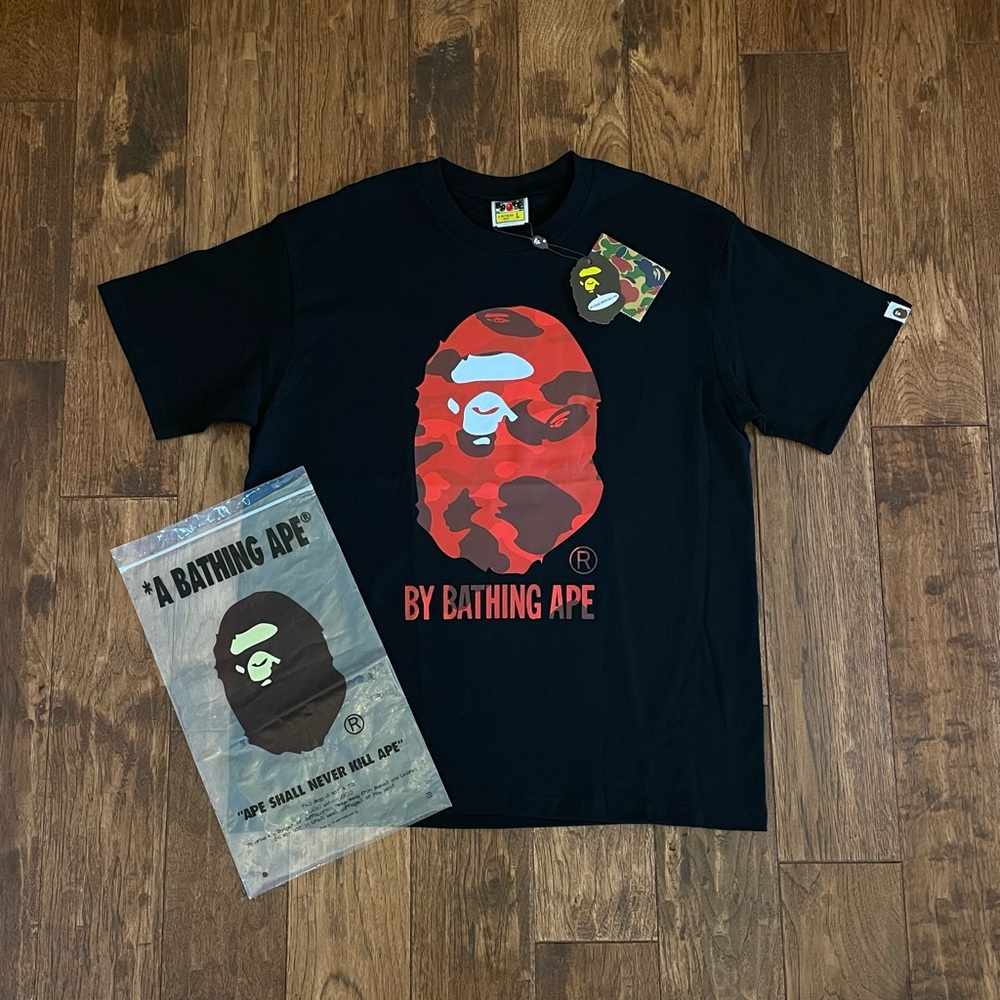 Bape Black and Red Graphic Tee